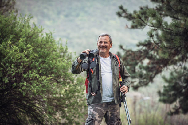 istock An older man is hiking 1178533890