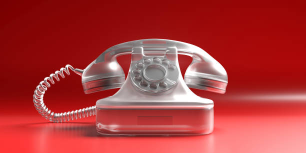 istock Telephone vintage on red background. 3d illustration 1178535831