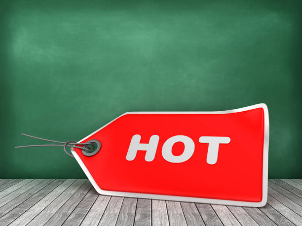 istock HOT Price Tag on Chalkboard Background - 3D Rendering 1178536543