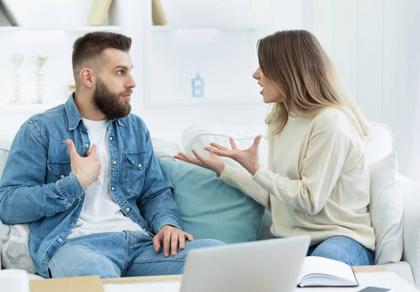 istock Young couple arguing about domestic bills at home 1178536721