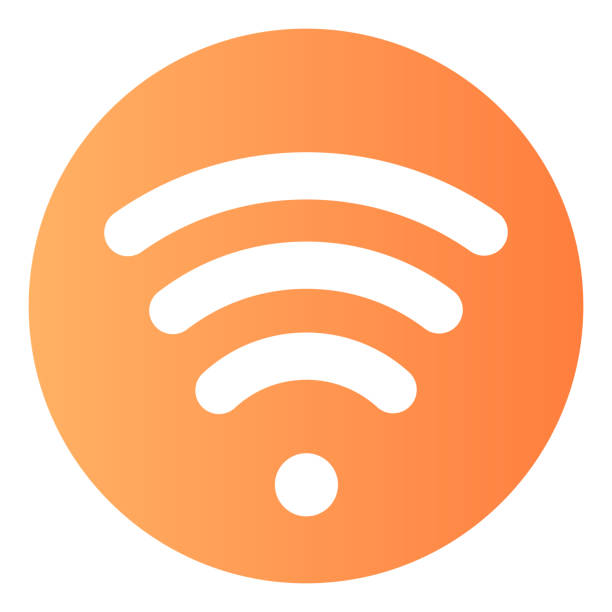 ikona wi fi flat. ikony kolorów sieci bezprzewodowej w modnym płaskim stylu. bezprzewodowy wygląd gradientu internetu, zaprojektowany dla stron internetowych i aplikacji. - router wireless technology modem equipment stock illustrations
