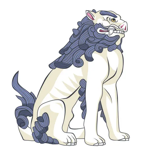 Vector illustration of Japanese traditional lion