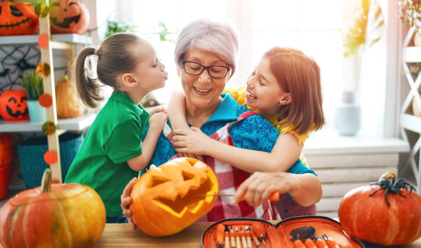 istock family preparing for Halloween 1178540599