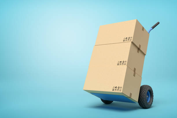 istock 3d rendering of cardboard boxes on a hand truck on blue background 1178544772