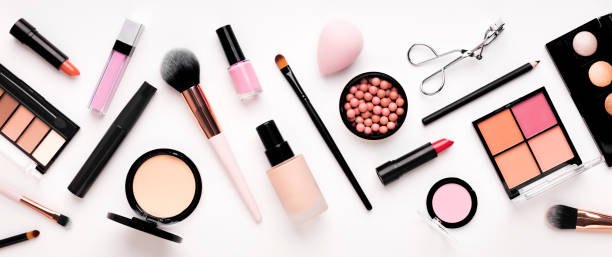 istock Set of cosmetic products for makeup with natural brushes 1178545014