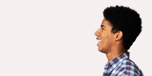istock Happy smiling african guy profile portrait, copy space 1178545050