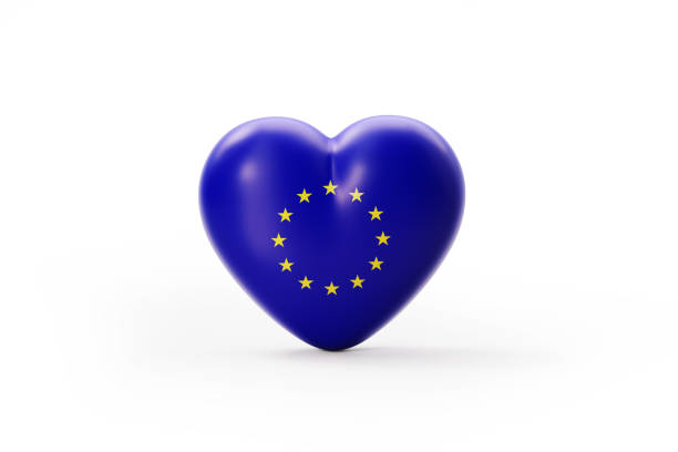 istock Heart Shape Textured with European Union Flag on White Background 1178545126