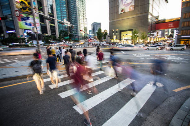 istock Commuters crossing street in South Korea 1178546940