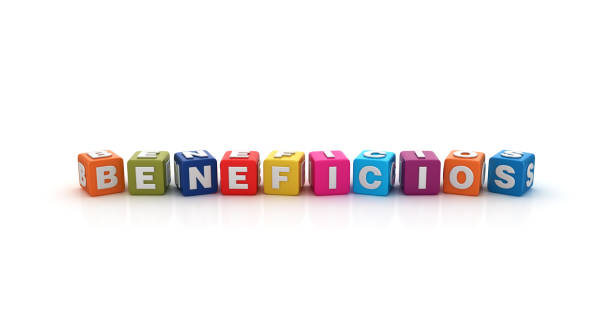 istock BENEFICIOS Buzzword Cubes - Spanish Word - 3D Rendering 1178553240