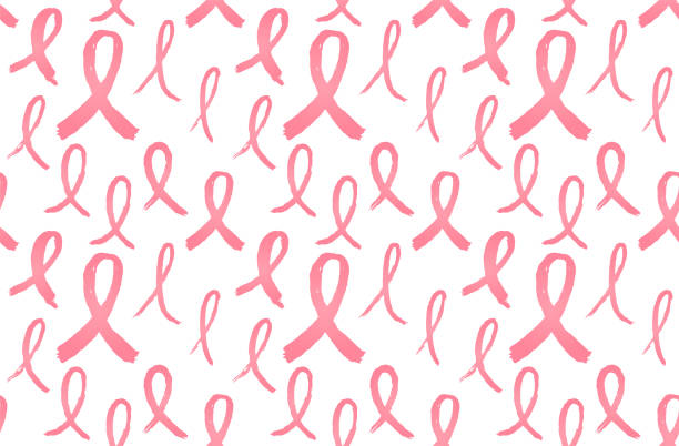 Vector seamless pattern of hand drawn textured pink breast cancer awareness ribbon Women oncological disease awareness mont for inspirational and motivation poster, women health care banner, printing Vector seamless pattern of hand drawn textured pink breast cancer awareness ribbon Women oncological disease awareness month for inspirational and motivational poster, women health care banner, printing. Textured elements were drawn by hands with the use of standard Procreate brushes and traced automatically in Adobe Illustrator. The release of traced elements is attached. patient patterns stock illustrations