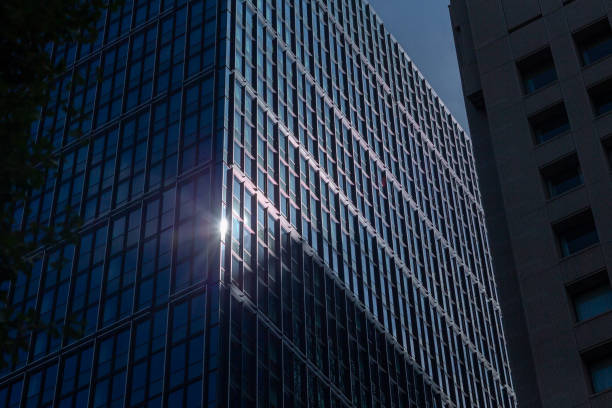 istock Bottom view of modern skyscrapers in business district. 1178558682