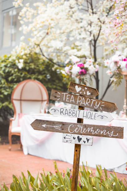 istock Signpost for wonderland theme wedding 1178560491