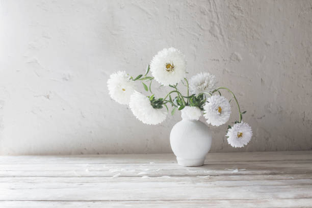 istock asters in vase on white wooden table 1178564565