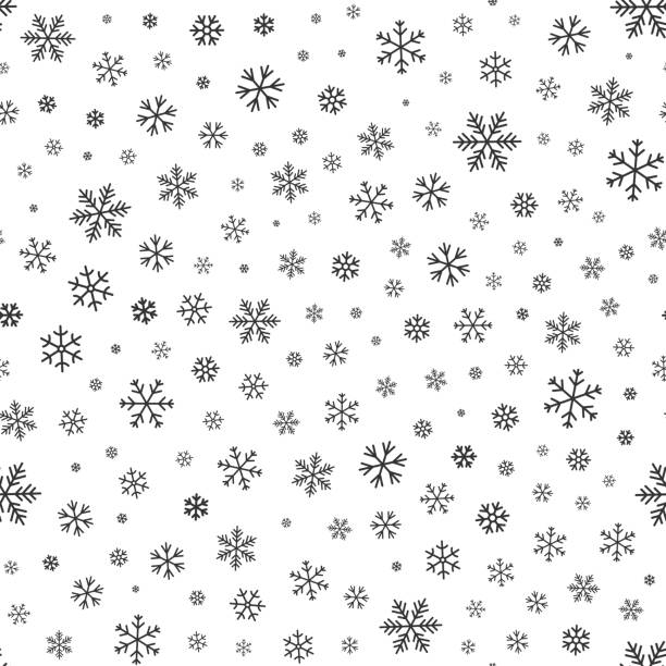 Snowflake winter snow line seamless pattern vector vector art illustration