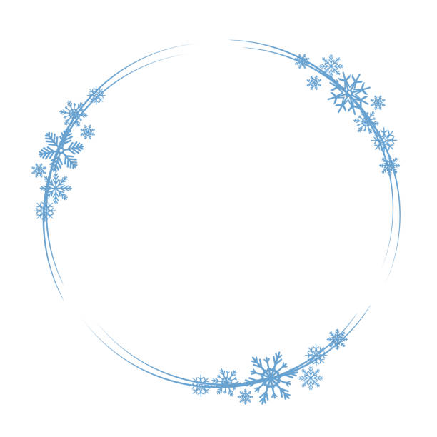 istock Shiny snowflake circle frame for christmas and new year party greeting card decor. Isolated vector symbol 1178566174