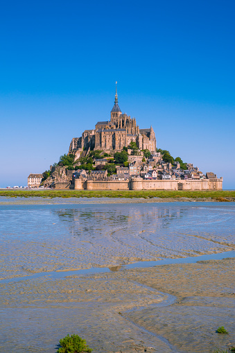 Mont Saint-Michel Bay on a Sunny Summer Day in Normandy France