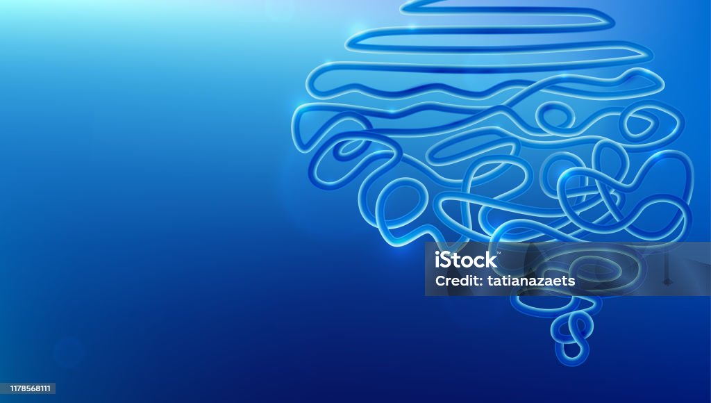 Brain Tangled In Ropes Tangled Wire In Human Brain Shape Vector Illustration Stock ...