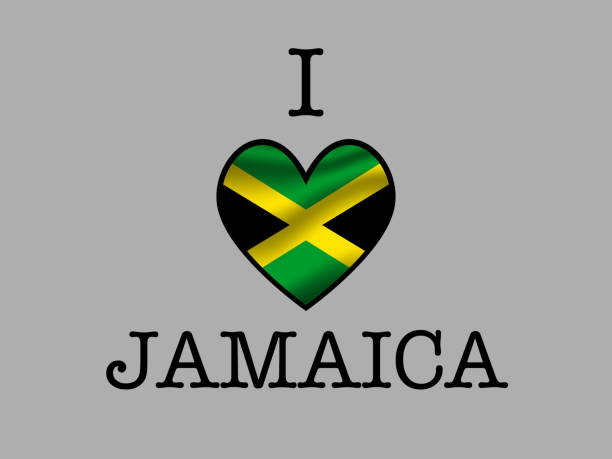 istock Jamaica National flag inside Big heart and lettering I LOVE. Original colors and proportion. vector illustration, world countries from all continent and teritorries set. Isolated on white background 1178568736