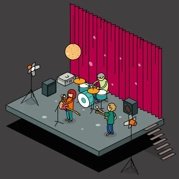 Vector illustration of stage