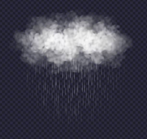 regenwolke isoliert auf transparentem hintergrund. realistische sturmwolke mit regen. - meteorology spring season drop stock-grafiken, -clipart, -cartoons und -symbole