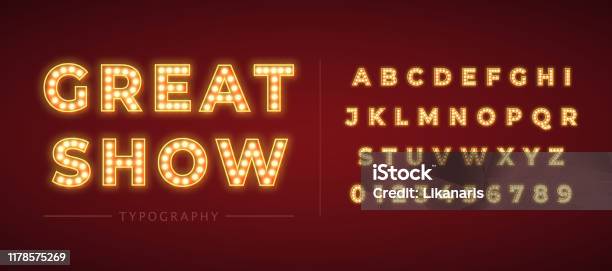 3d Light Bulb Alphabet With Gold Frame Isolated On Dark Red Background Stock Illustration - Download Image Now