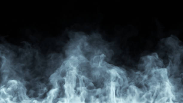istock White steam spins and rises from below. White line smoke rises from a large pot, which is located behind the frame. Isolated 3d illustration black background. 1178576270