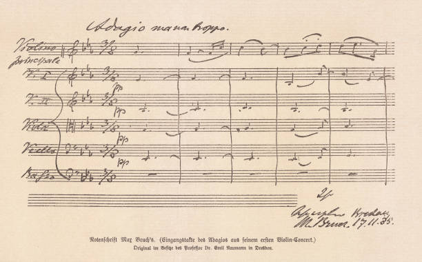istock Manuscript of the 1st Violin Concerto by Max Bruch, facsimile 1178576627