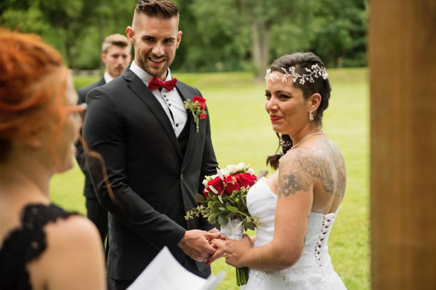 istock Intimate wedding ceremony for millennial couple. 1178577489
