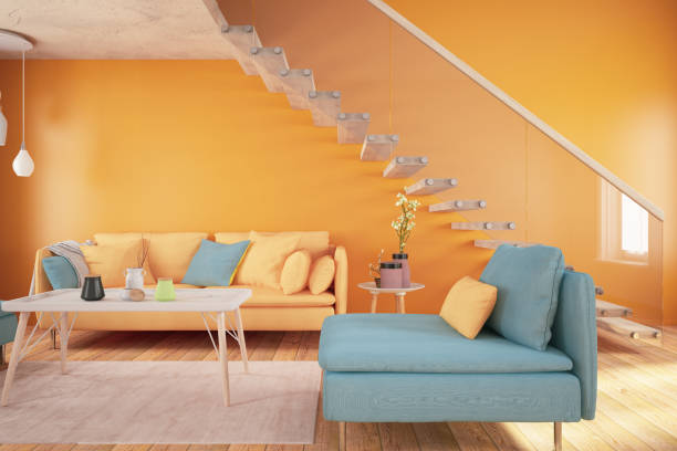 istock Orange Living Room 1178580260