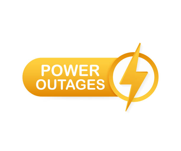 Power outages. Badge, icon, stamp, logo. Vector illustration. Power outages. Badge, icon, stamp logo Vector stock illustration electric plug dark stock illustrations