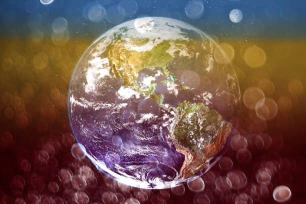 istock Background of abstract glitter or bokeh lights with earth. defocused.Elements of this image furnished by NASA. 1178583763