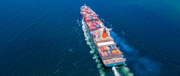 istock Cargo ship or container ship to import and export products worldwide 1178584023