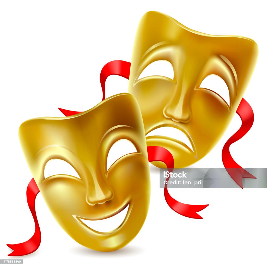 longitud arrendamiento exceso Ilustración de Máscaras Teatrales y más Vectores Libres de Derechos de  Máscara de la Comedia - Máscara de la Comedia, Representación teatral,  Humor - iStock