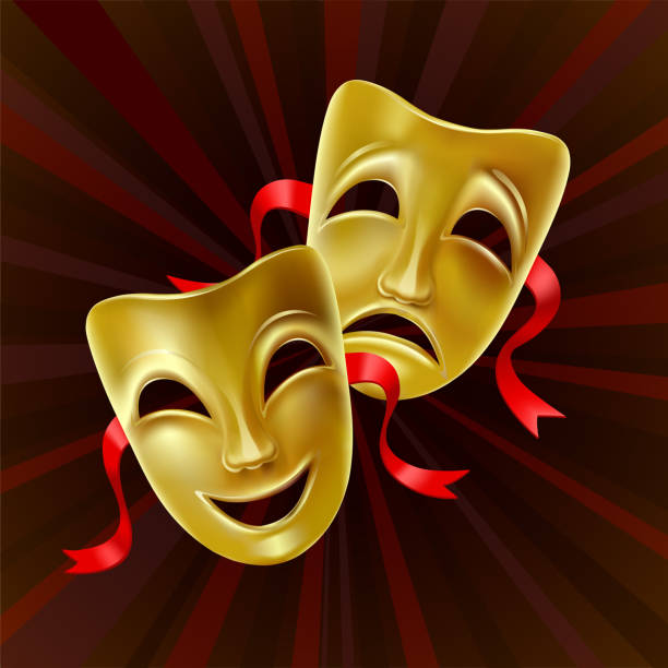 Theatrical masks. vector art illustration