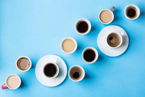istock Creative assortment of cups and mugs with coffee 1178589097