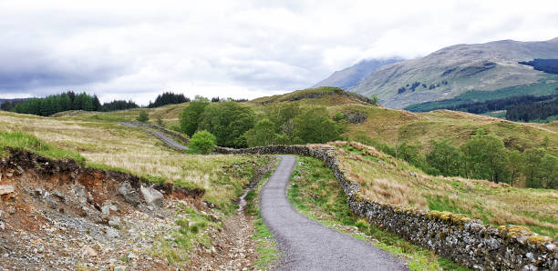 West Hiland Way Track, landscape between Loch Lomond and Bridge of Orchy, long distance hike - Scotland, UK stock photo