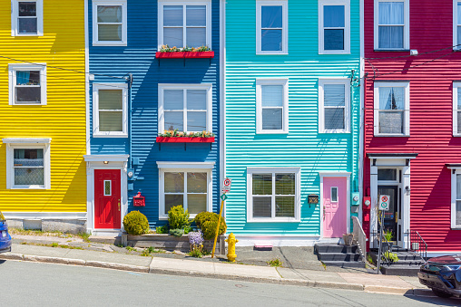 Colorful houses in St. John's of Newfoundland and Labrador, Canada