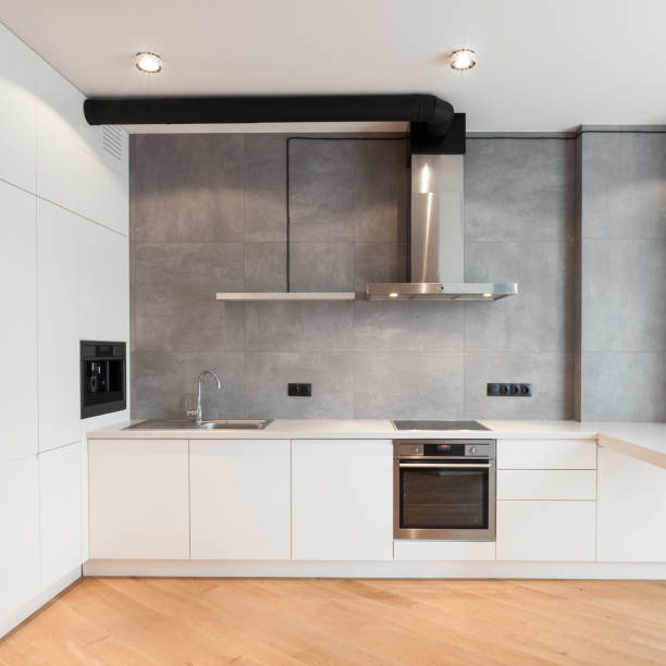 istock Modern and new kitchen with built in appliance 1178594120