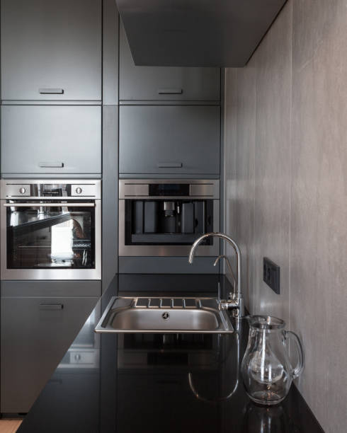 istock Modern and new kitchen with built in appliance 1178594271