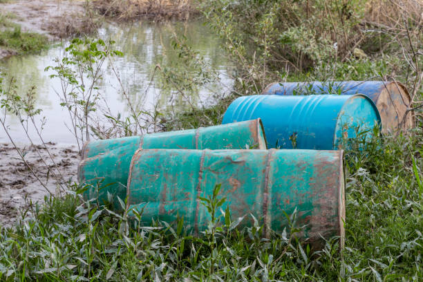 istock Old barrel in nature as hazardous garbige 1178594879