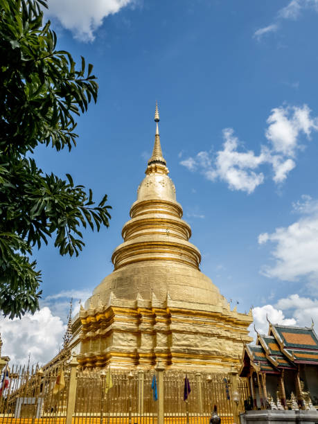 istock Buddha Temple and blue sky in thailand 1178595504
