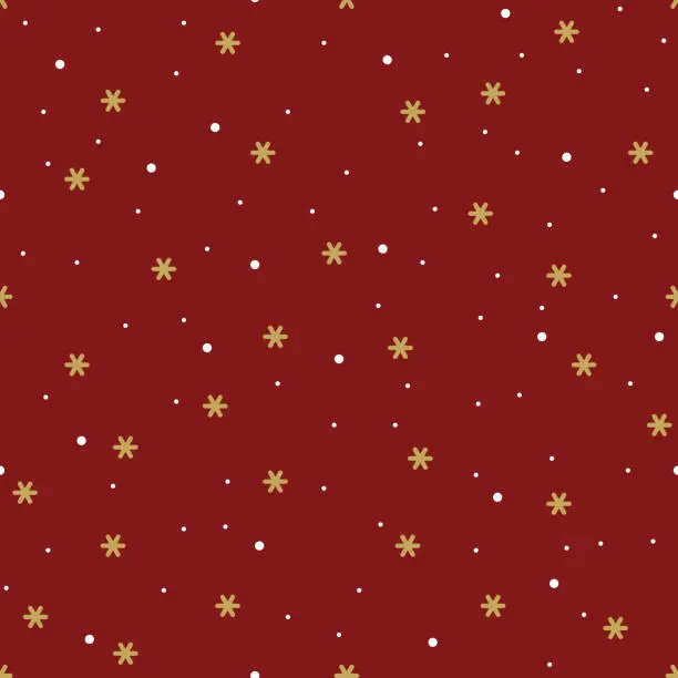 Vector illustration of Vector seamless pattern with geometric snowflakes.