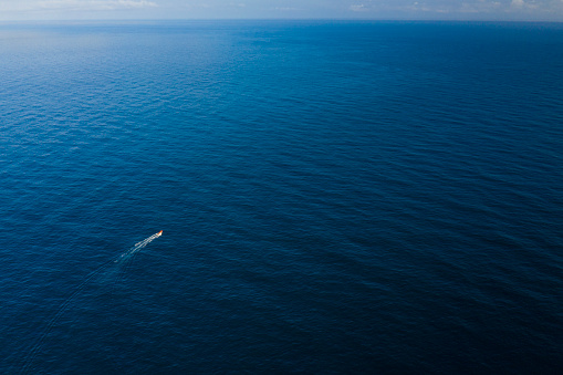 Ocean aerial view. Deep blue sea.