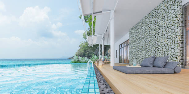 istock Sea view swimming pool 1178603803