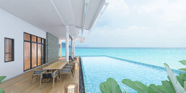 istock Sea view swimming pool 1178603862