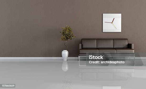 Brown Living Room Stock Photo - Download Image Now - Apartment, Architecture, Brown
