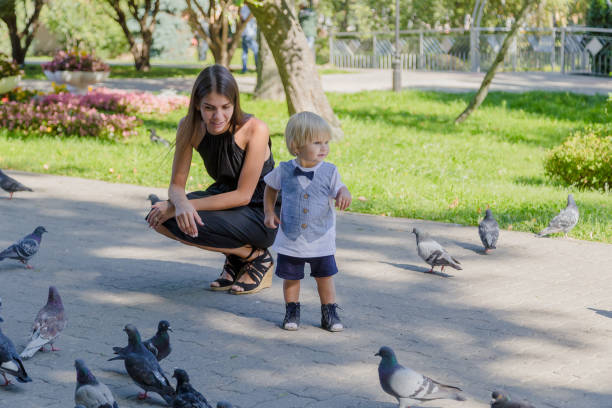 istock Little boy surrounded by pigeons in the park 1178608101