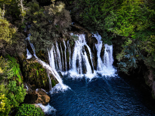 istock Aerial view of waterfall on Una river 1178609099