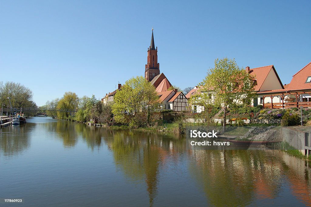 Stadtansicht von Rathenow (Deutschland - Lizenzfrei Fluss Stock-Foto