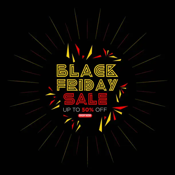 Vector illustration of Vector of Black Friday Sale Banner Template Design with Grunge texture. EPS Ai 10 file format.